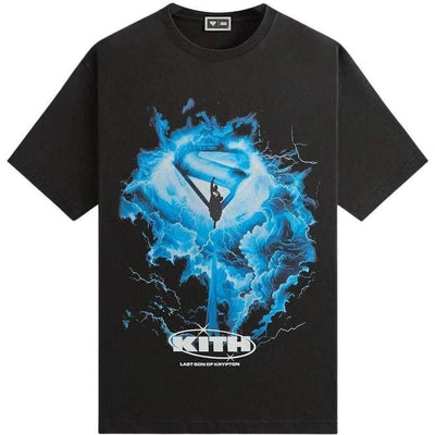 Kith x Superman 2025 Movie Lightning Vintage Tee Black