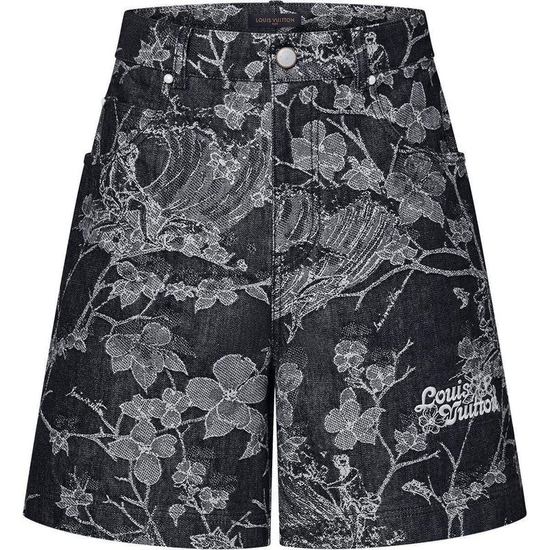 Louis Vuitton Floral Print Denim Shorts - Lightly Worn