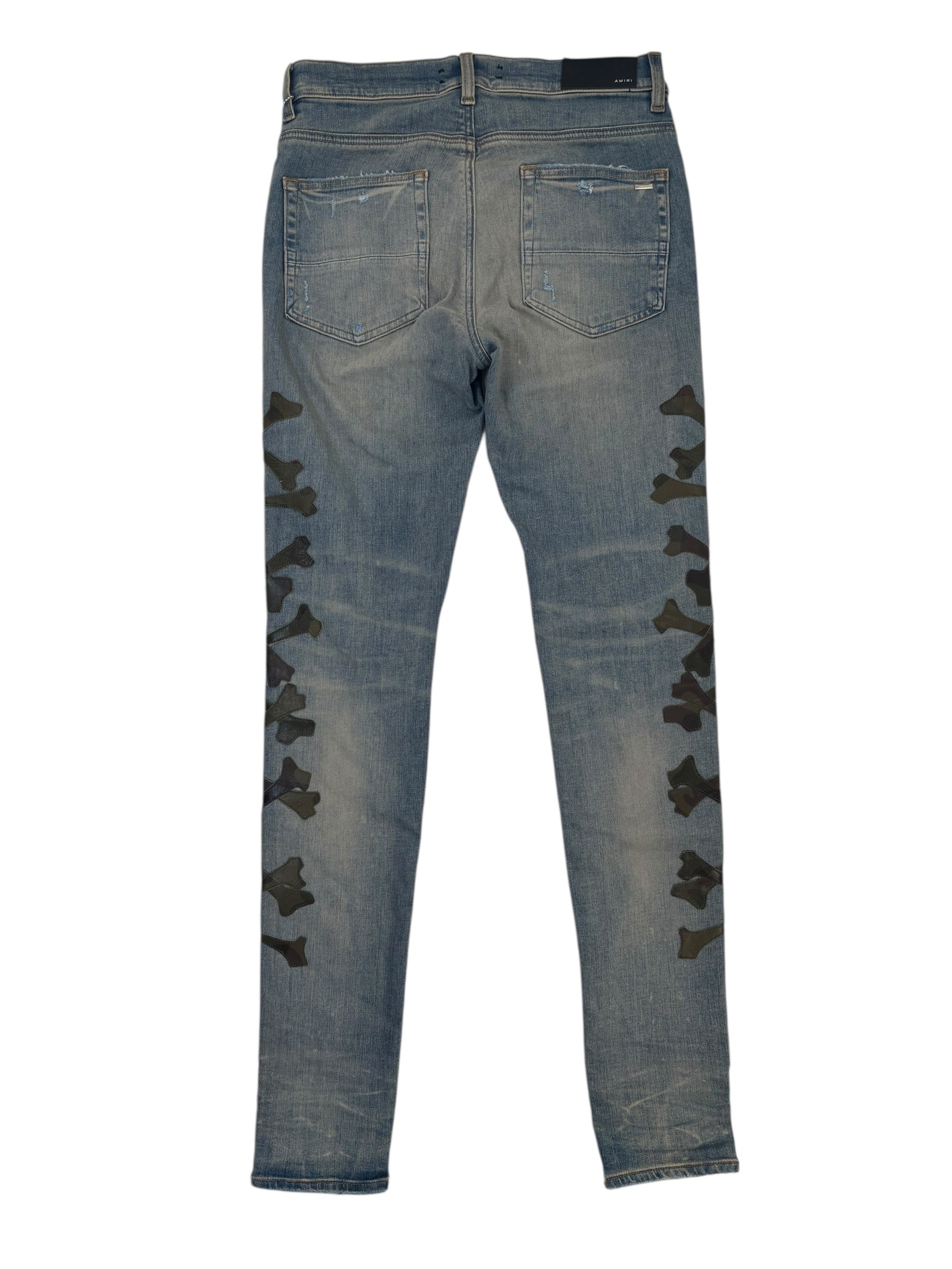 Amiri Bones Jeans Blue Camo Jeans