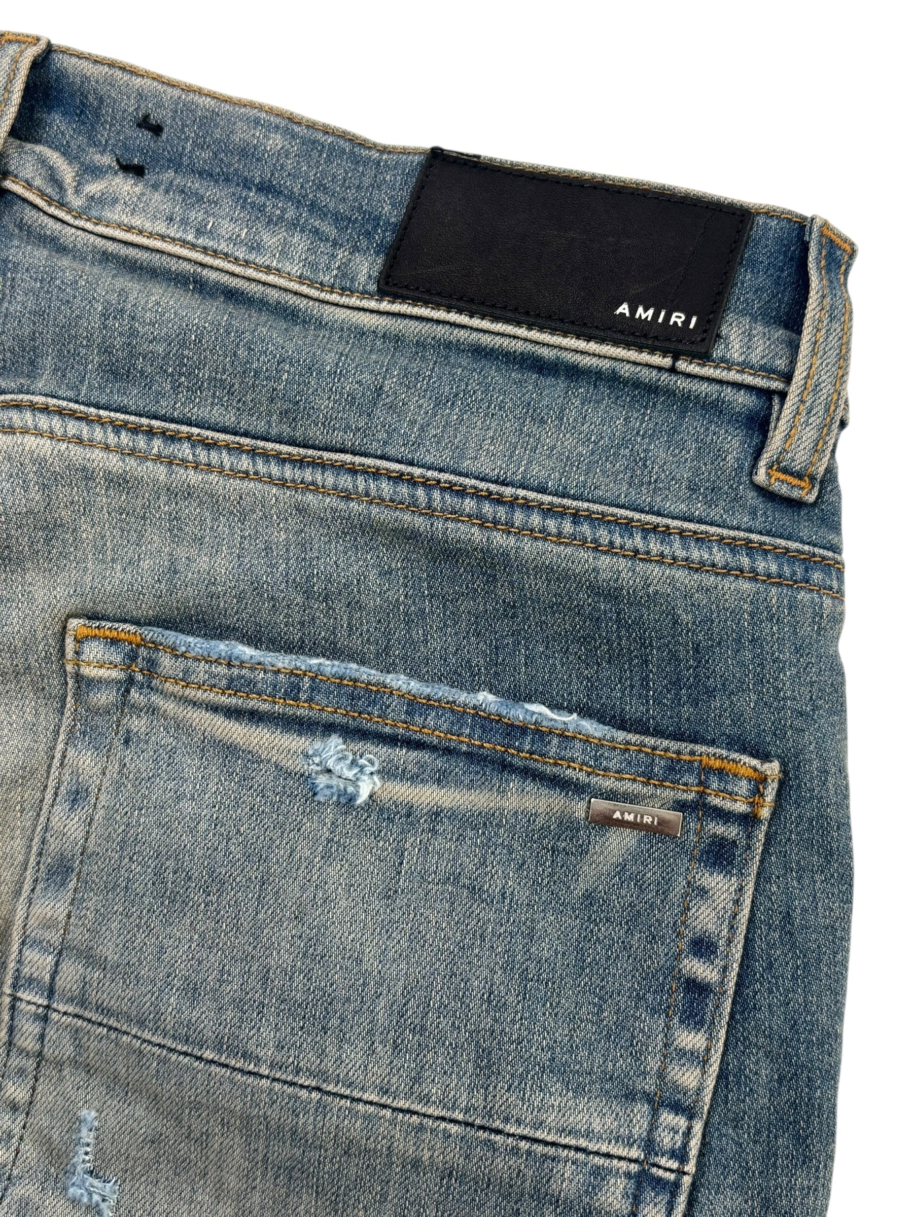 Amiri Bones Jeans Blue Camo Jeans