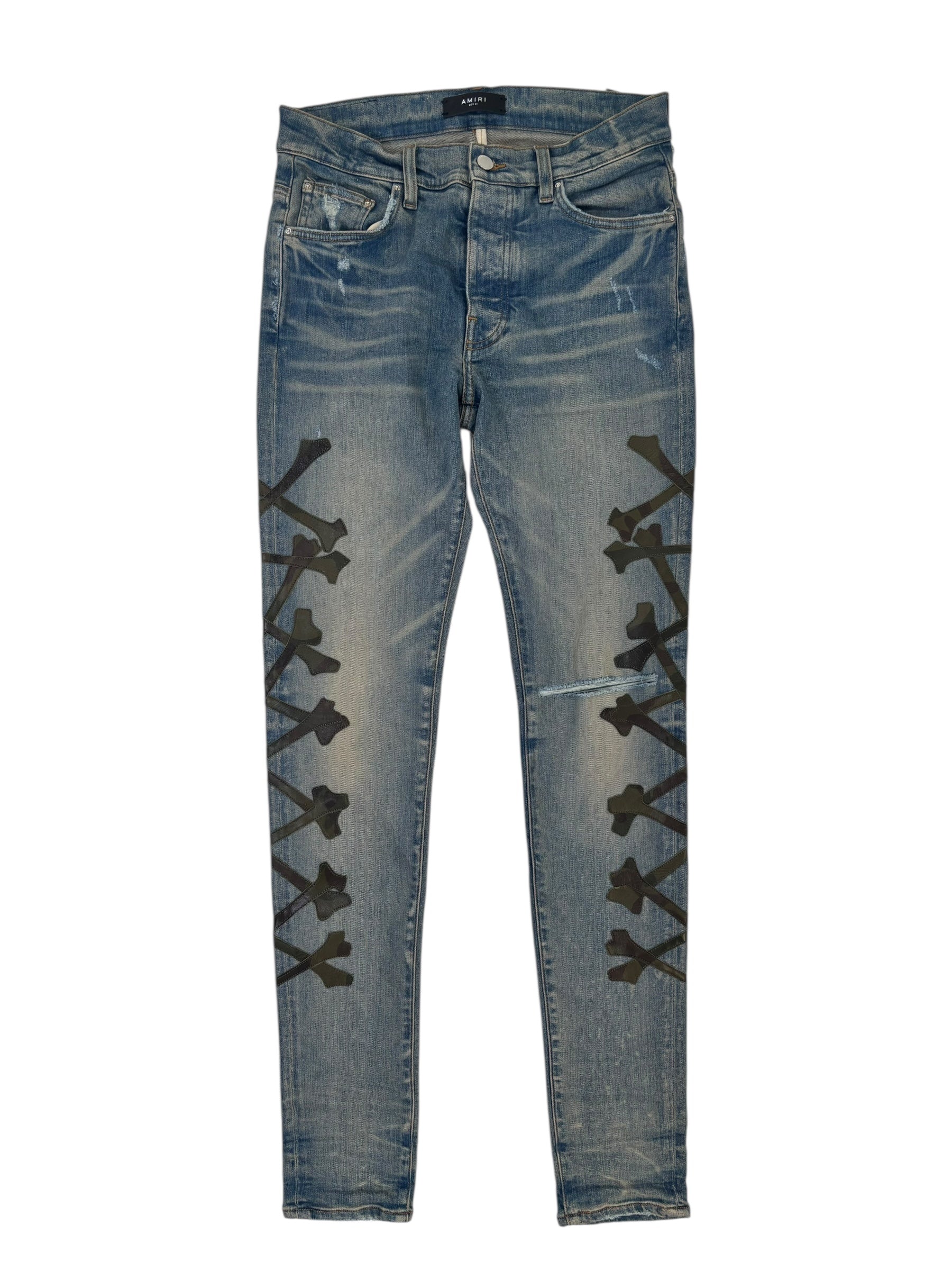 Amiri Bones Jeans Blue Camo Jeans
