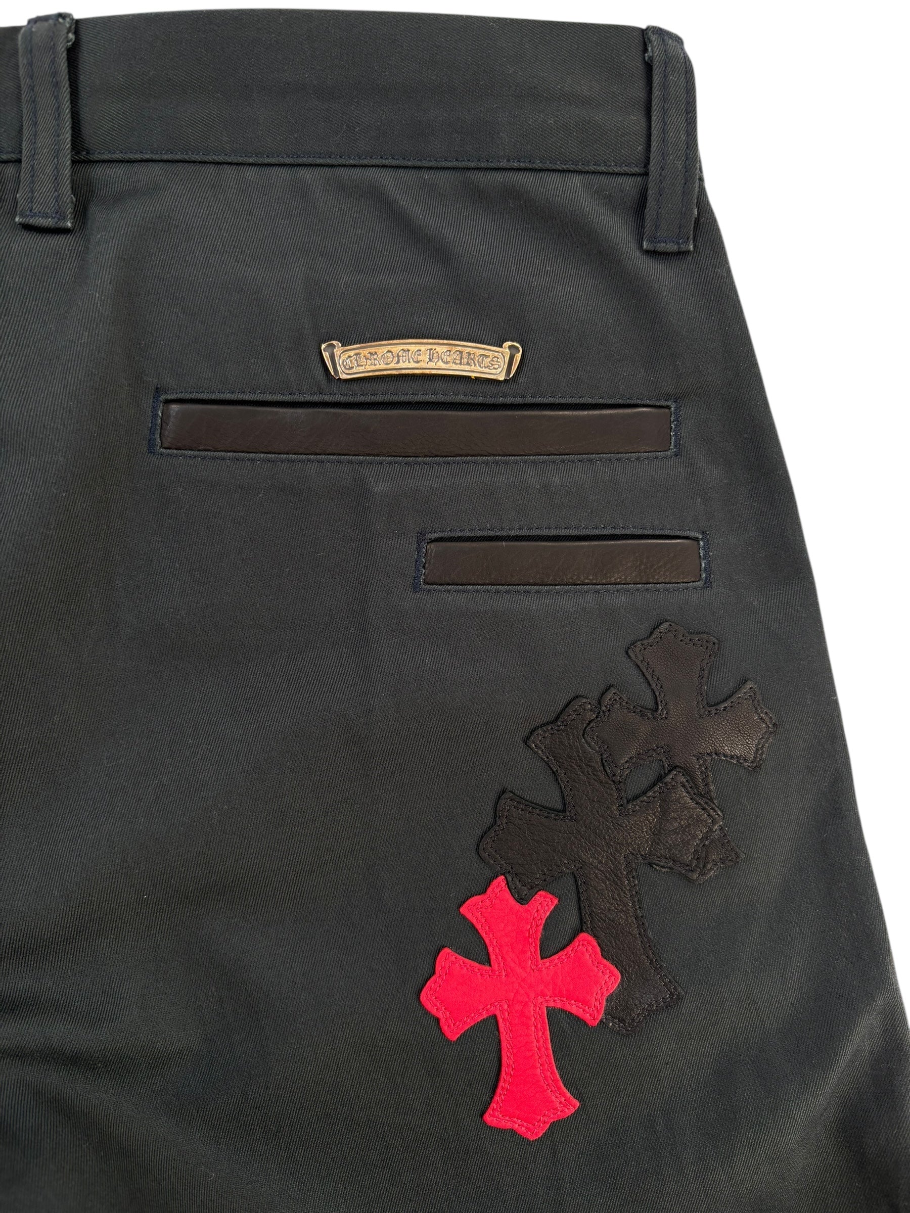 Chrome Hearts Chino Pants Red Black Blue Patches - Lightly Worn