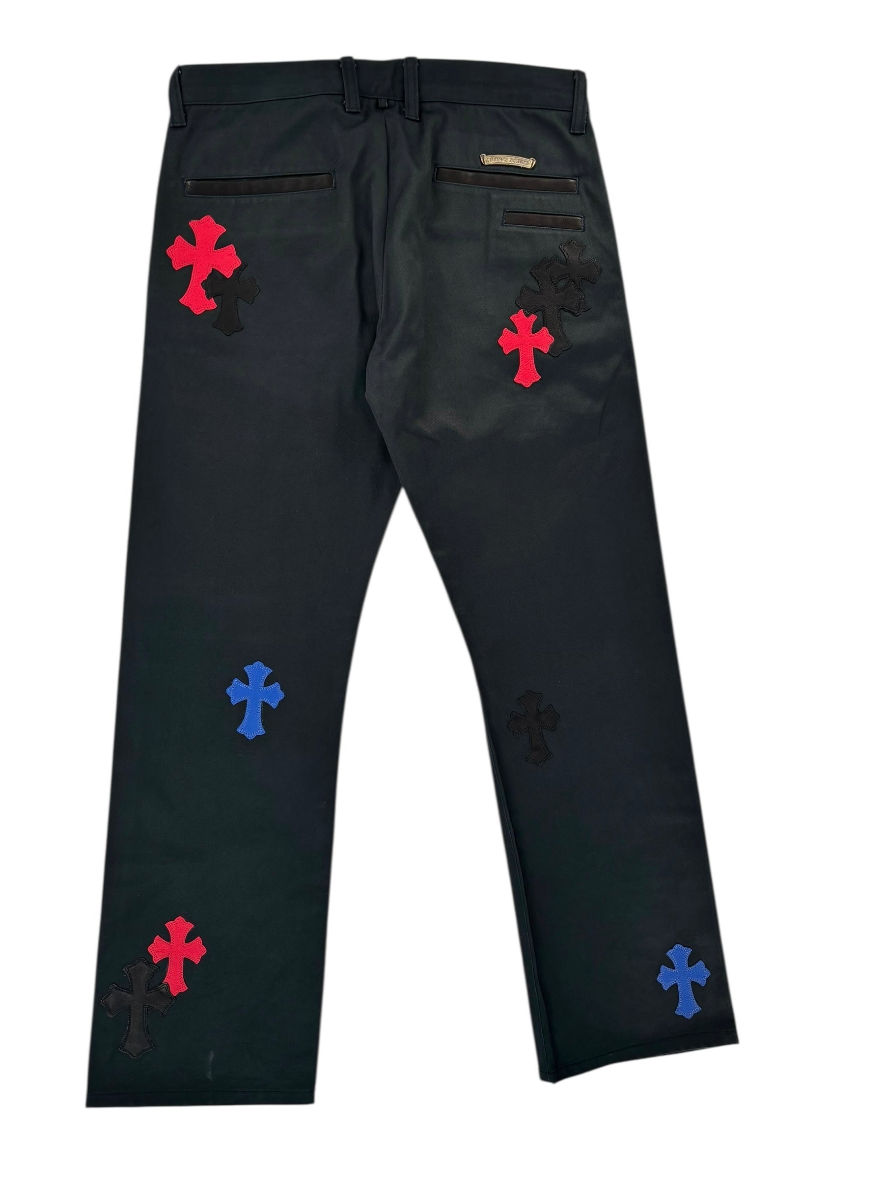 Chrome Hearts Chino Pants Red Black Blue Patches - Lightly Worn