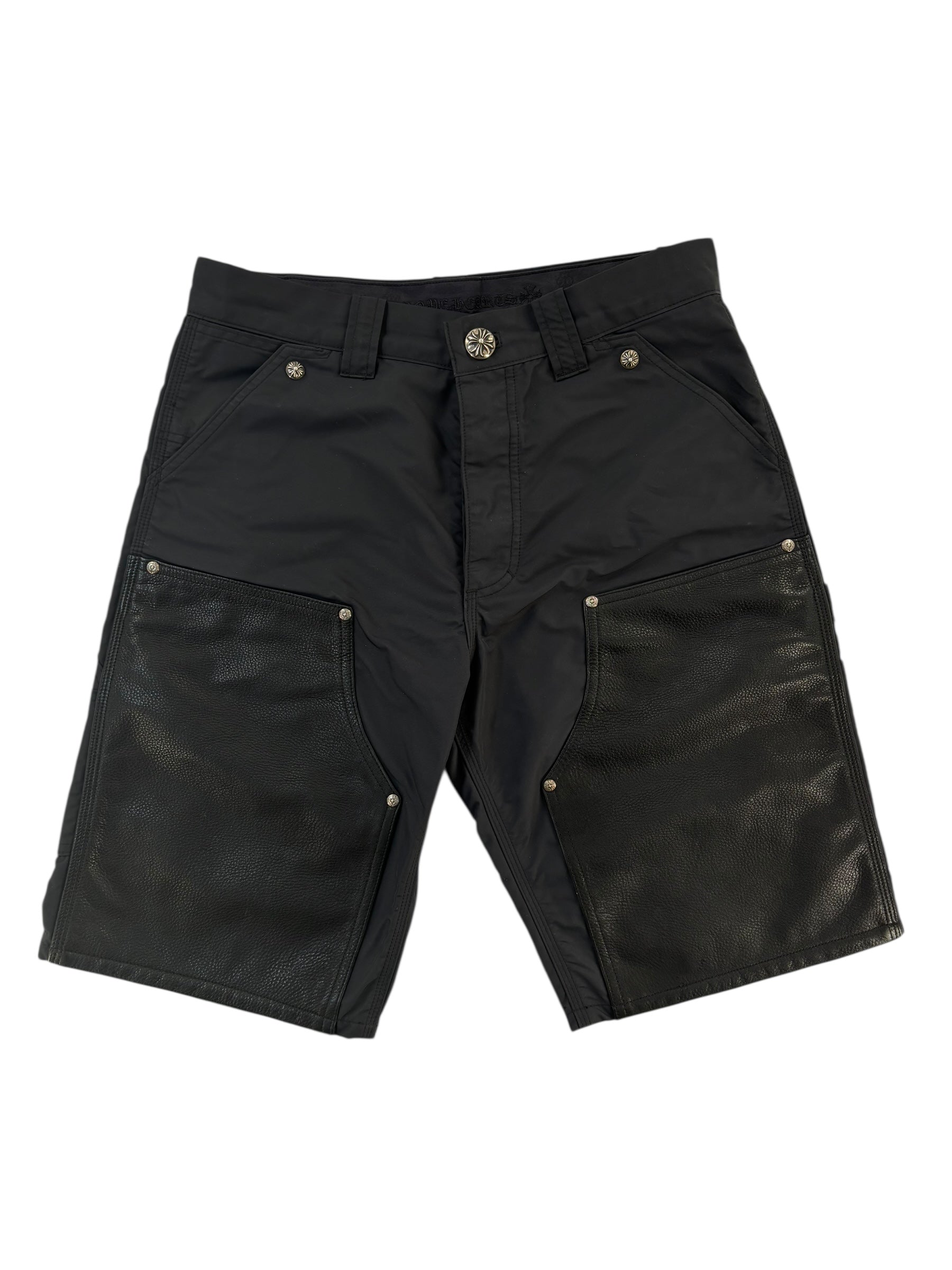 Chrome Hearts Single Patch Nylon Carpenter Shorts Black - Lightly Worn