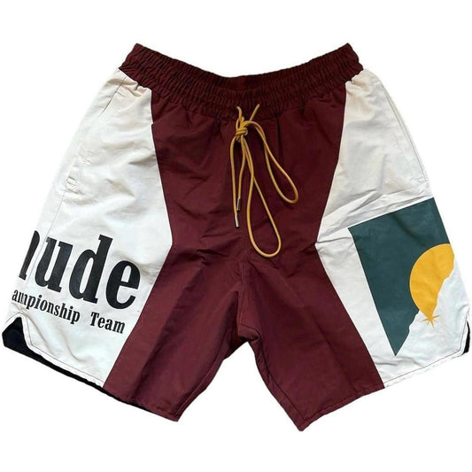 Rhude Panel Shorts "Maroon Logo"