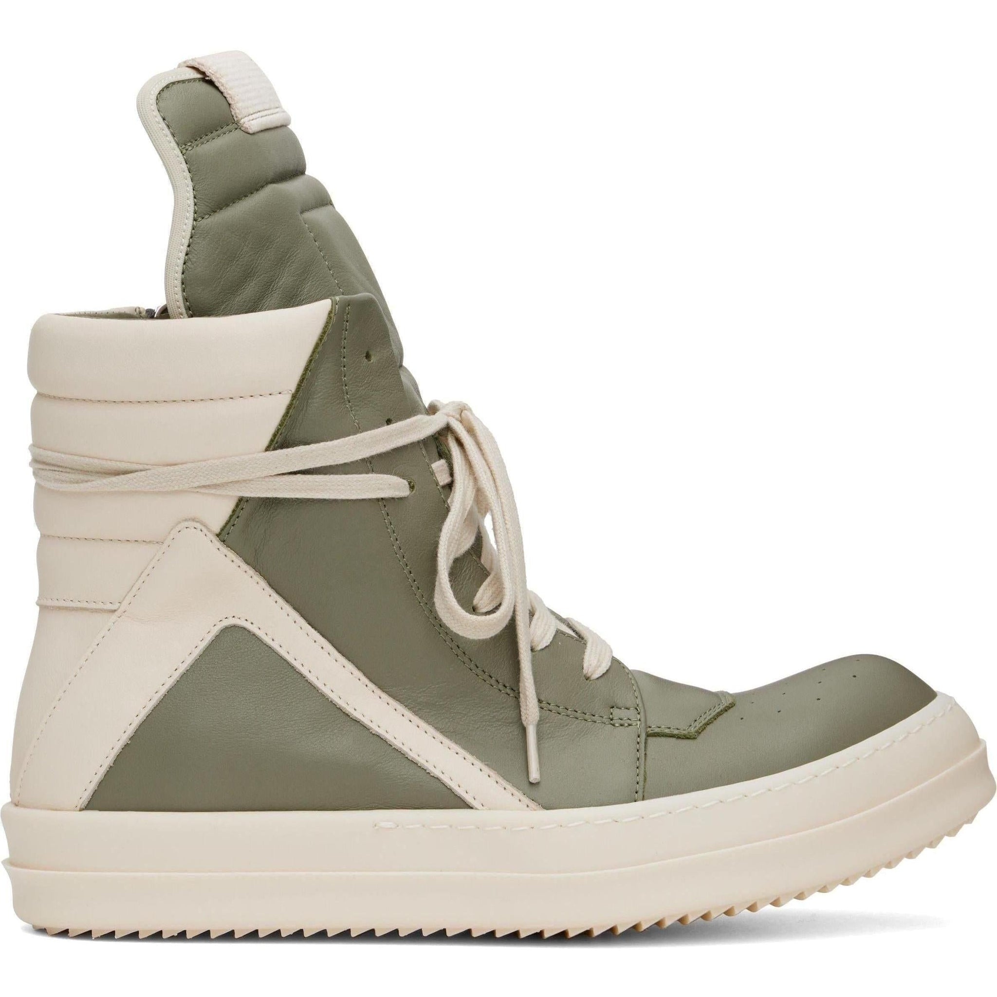 Rick Owens Mega Bumper Geobasket Green And Milk - Lightly Worn