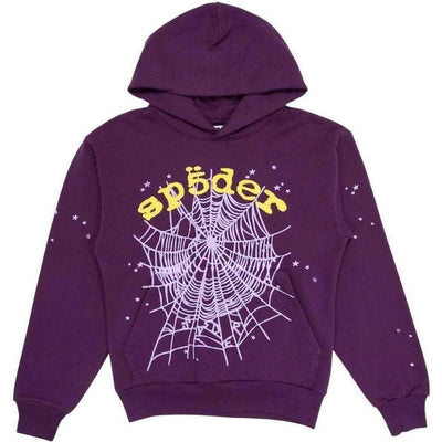 Sp5der Star OG Web V2 Hoodie Purple