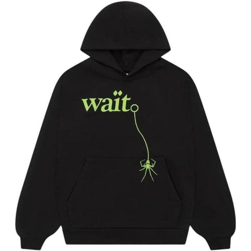 Sp5der Wait Hoodie Black