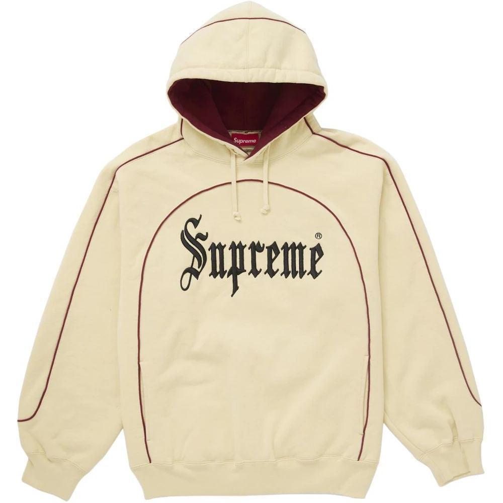 Supreme Curve Piping Hooded Sweatshirt Natural