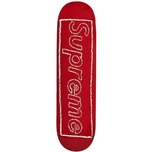 Supreme KAWS Chalk Logo Skateboard Deck Red - Lightly Worn
