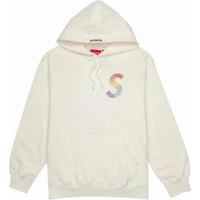 Supreme Swarovski S Logo Hooded Sweatshirt White