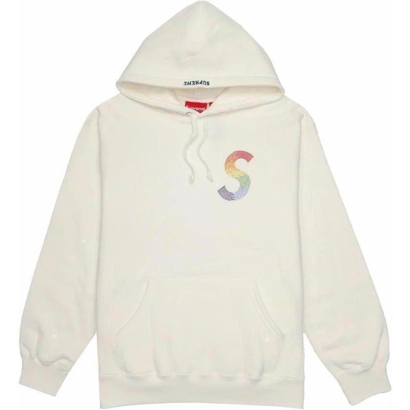 Supreme Swarovski S Logo Hooded Sweatshirt White