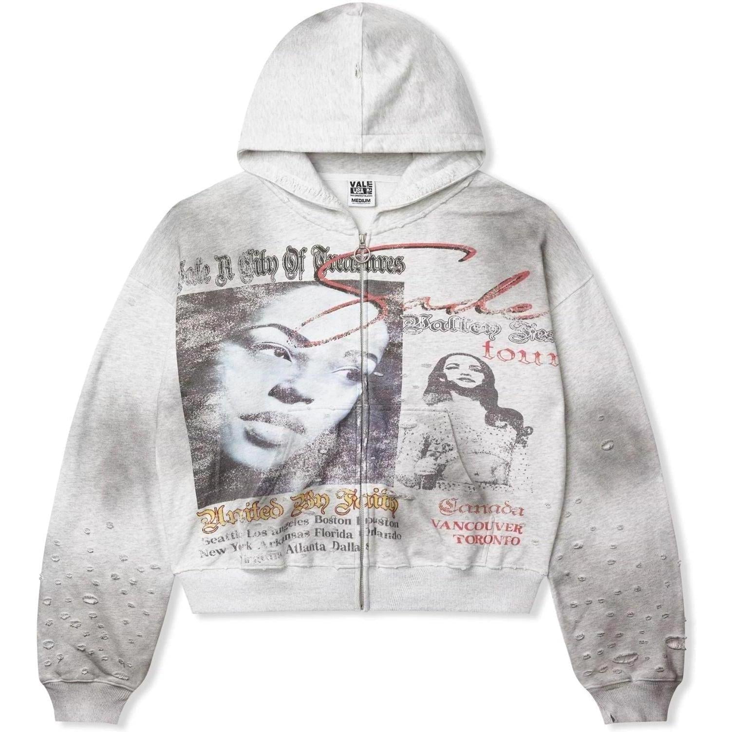 Vale Valley Fest Zip Up Hoodie Grey