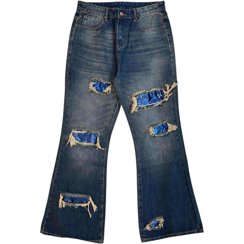 Vincent Corp Mudwash Sequin Jeans "Blue"