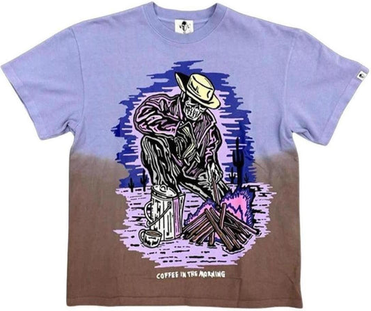 Warren Lotas Coffee In The Morning Alt Ombree Tee "Purple/Brown"