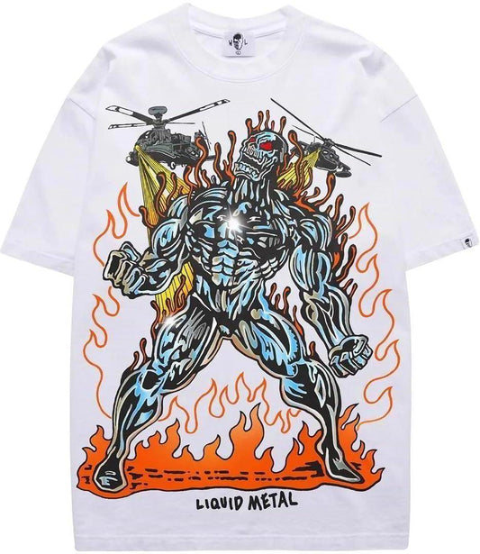 Warren Lotas Liquid Metal Tee "White"