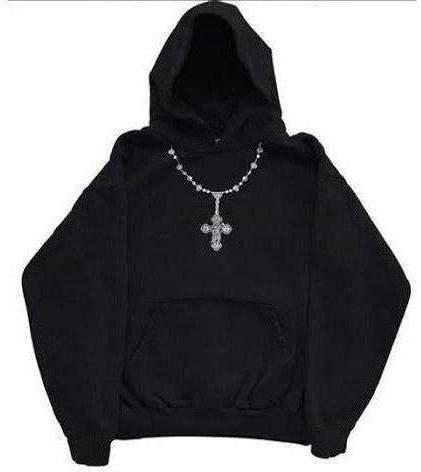 Warren Lotas Rosary Black Stone Washed Hoodie