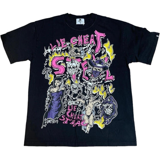 Warren Lotas Tee Lie Cheat Steal Tee "Black"