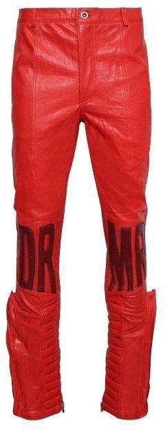 Who Decides War Leather Flared Jeans "Red"