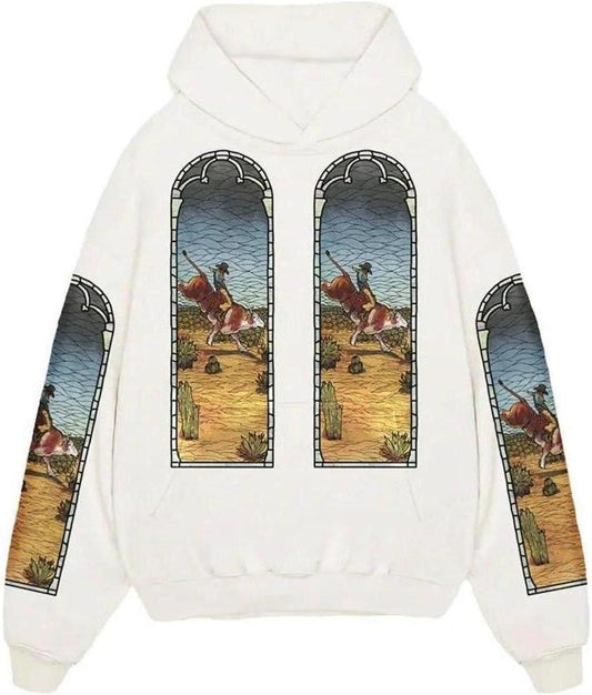 Who Decides War x EST Gee Stained Glass Hoodie Cream