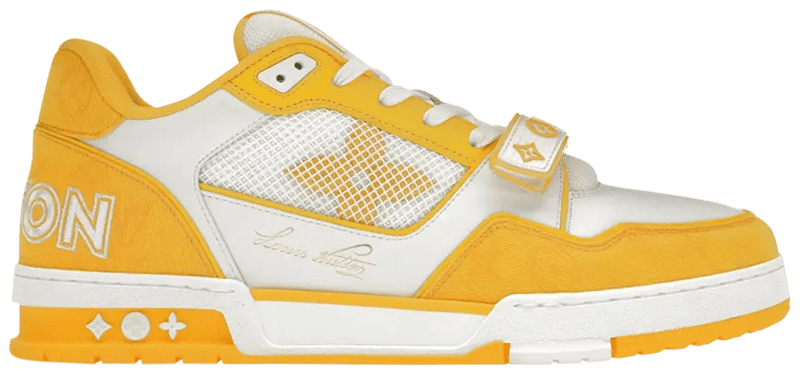 Louis Vuitton Trainer Low Velcro Strap Yellow Monogram Denim