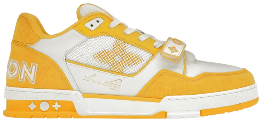 Louis Vuitton Trainer Low Velcro Strap Yellow Monogram Denim