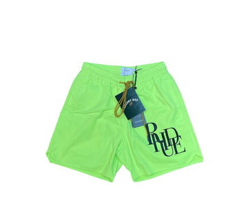 Rhude Logo Print Swim Trunks "Neon"