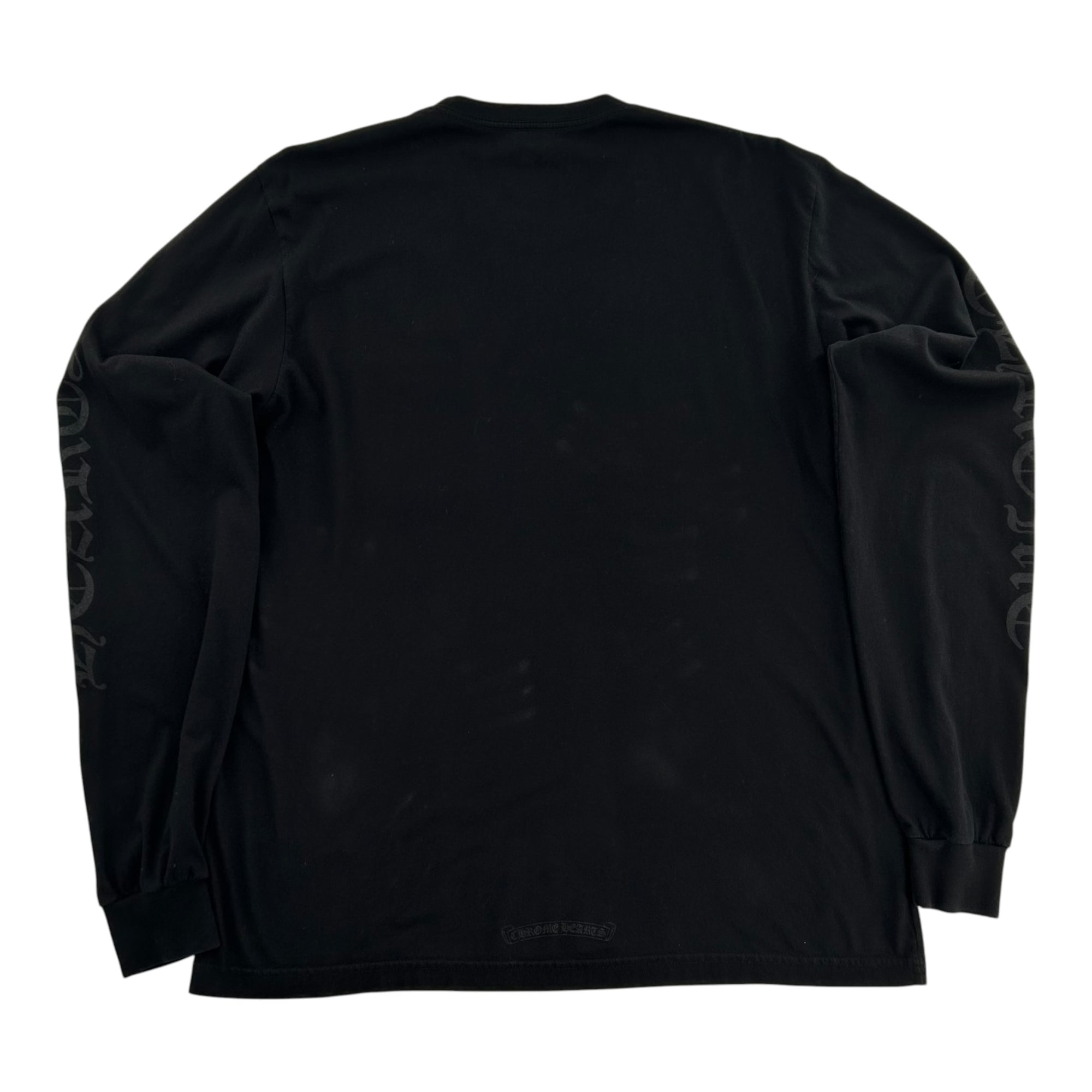 Chrome Hearts Black Neck Logo Longsleeve T-Shirt