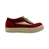 Rick Owens Temple Suede Vintage Low Sneaker Carnelian Milk