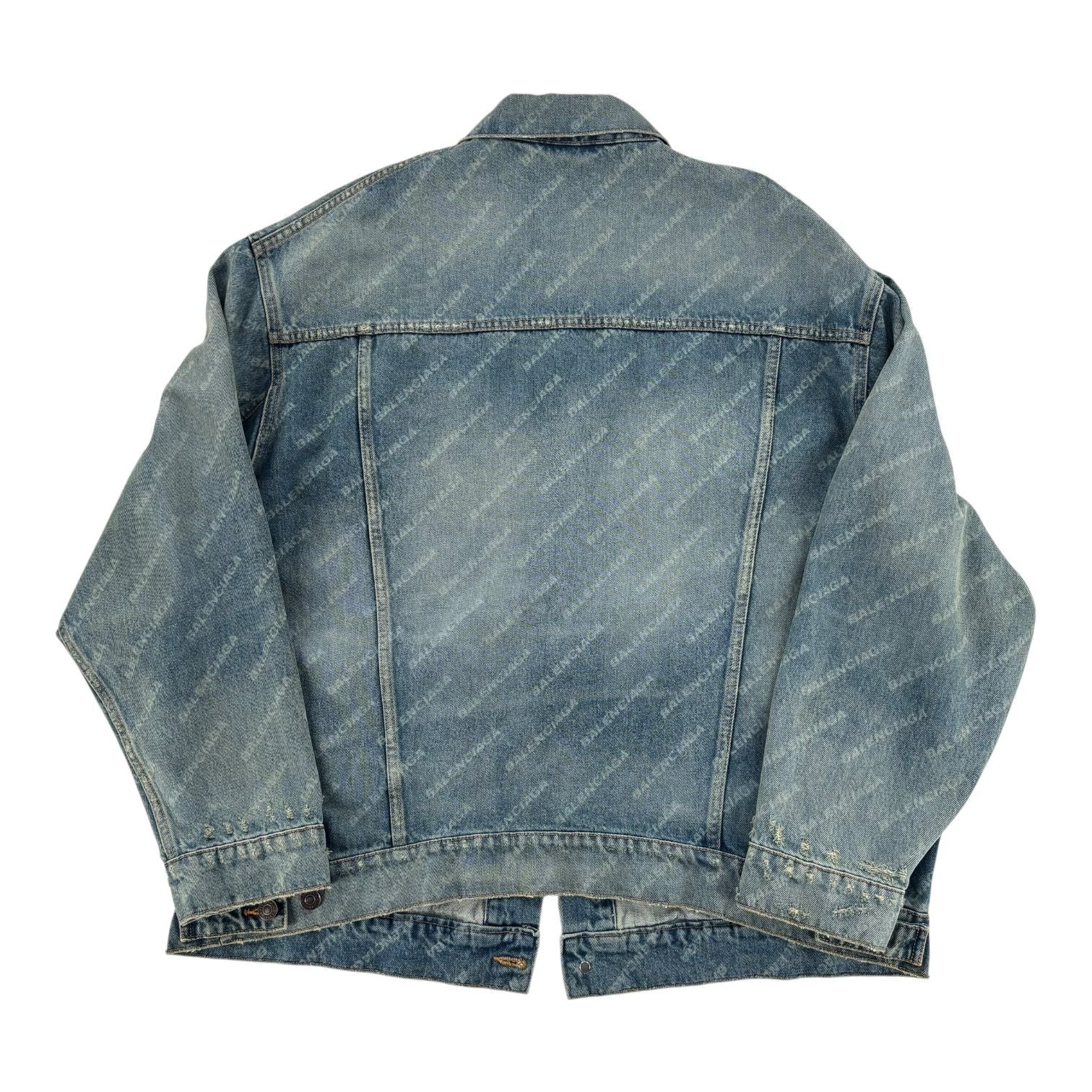 Balenciaga Logo Print Denim Jacket