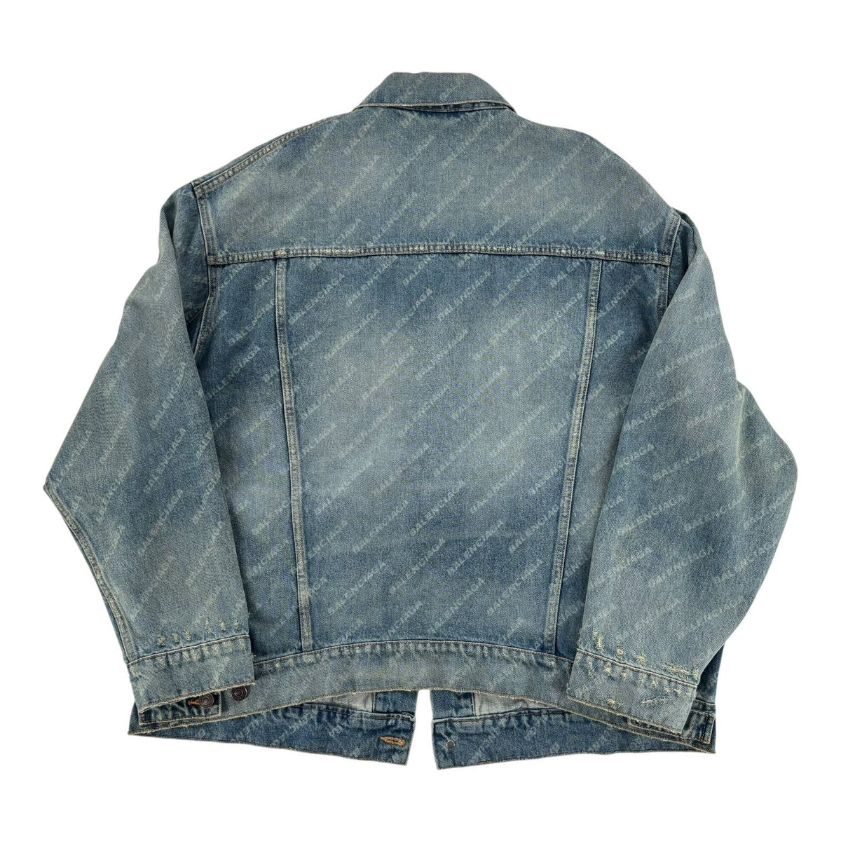 Balenciaga Logo Print Denim Jacket