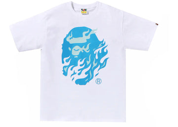 BAPE Flame Ape Head Tee White/Blue