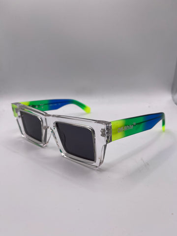 Off White Square Frame Glasses "Green"