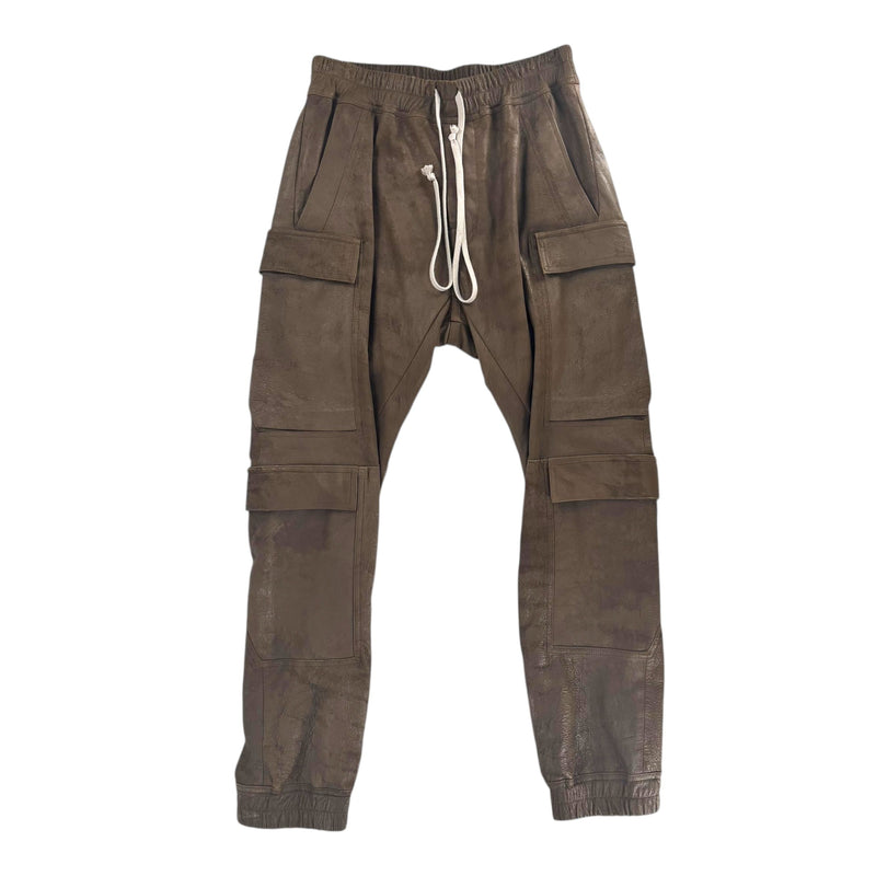 Rick Owens Leather Cargo Pants "Brown"