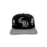 Chrome Hearts Cross Patch CH Baseball Hat Black Grey