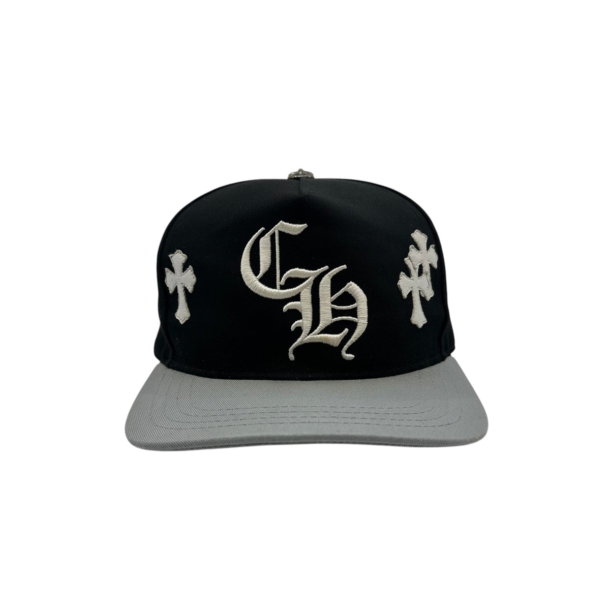 Chrome Hearts Cross Patch CH Baseball Hat Black Grey