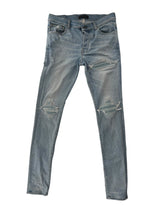 Amiri Mx1 Distressed Denim Blue Ribbed