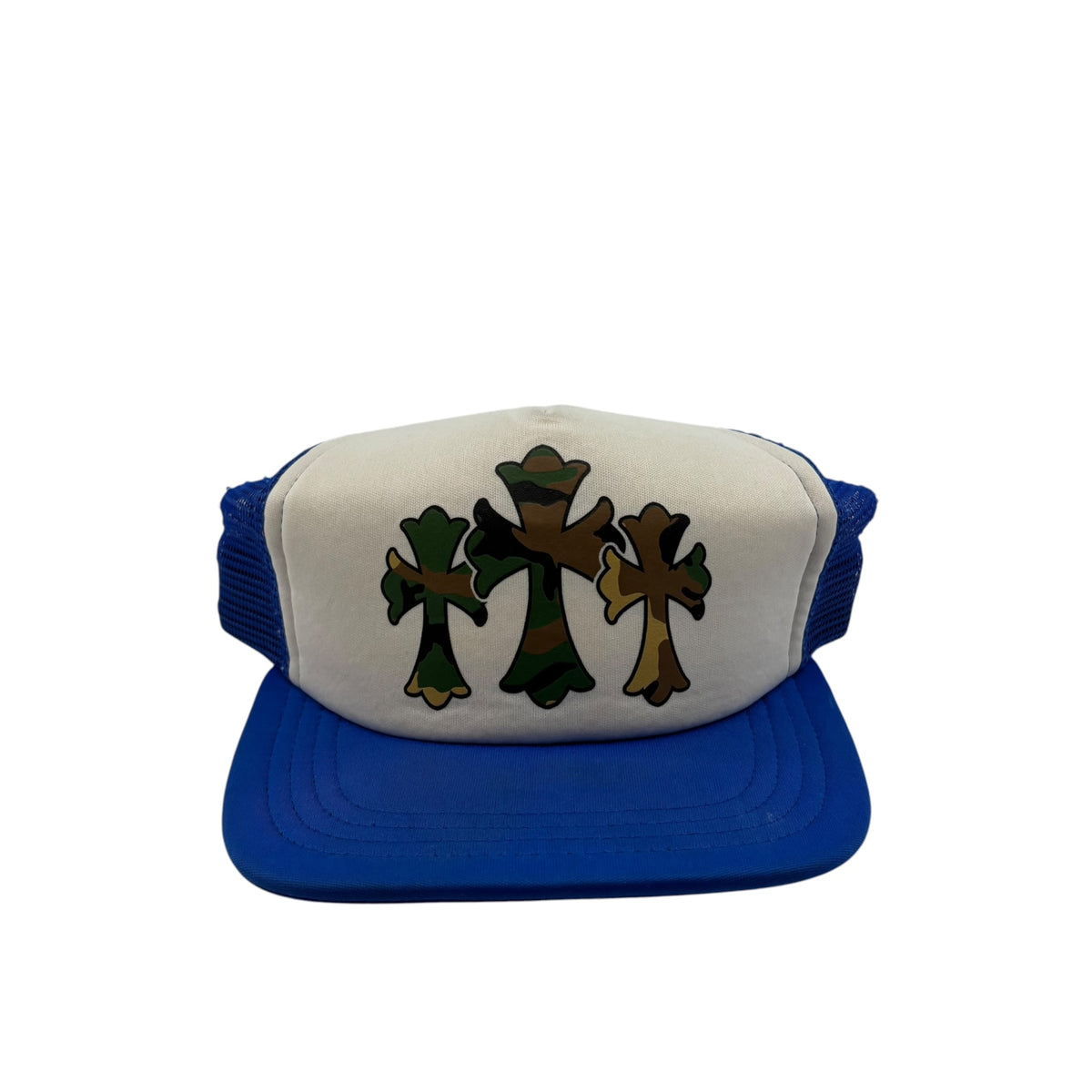 Chrome Hearts Triple Cross Trucker Hat 'Blue/White'