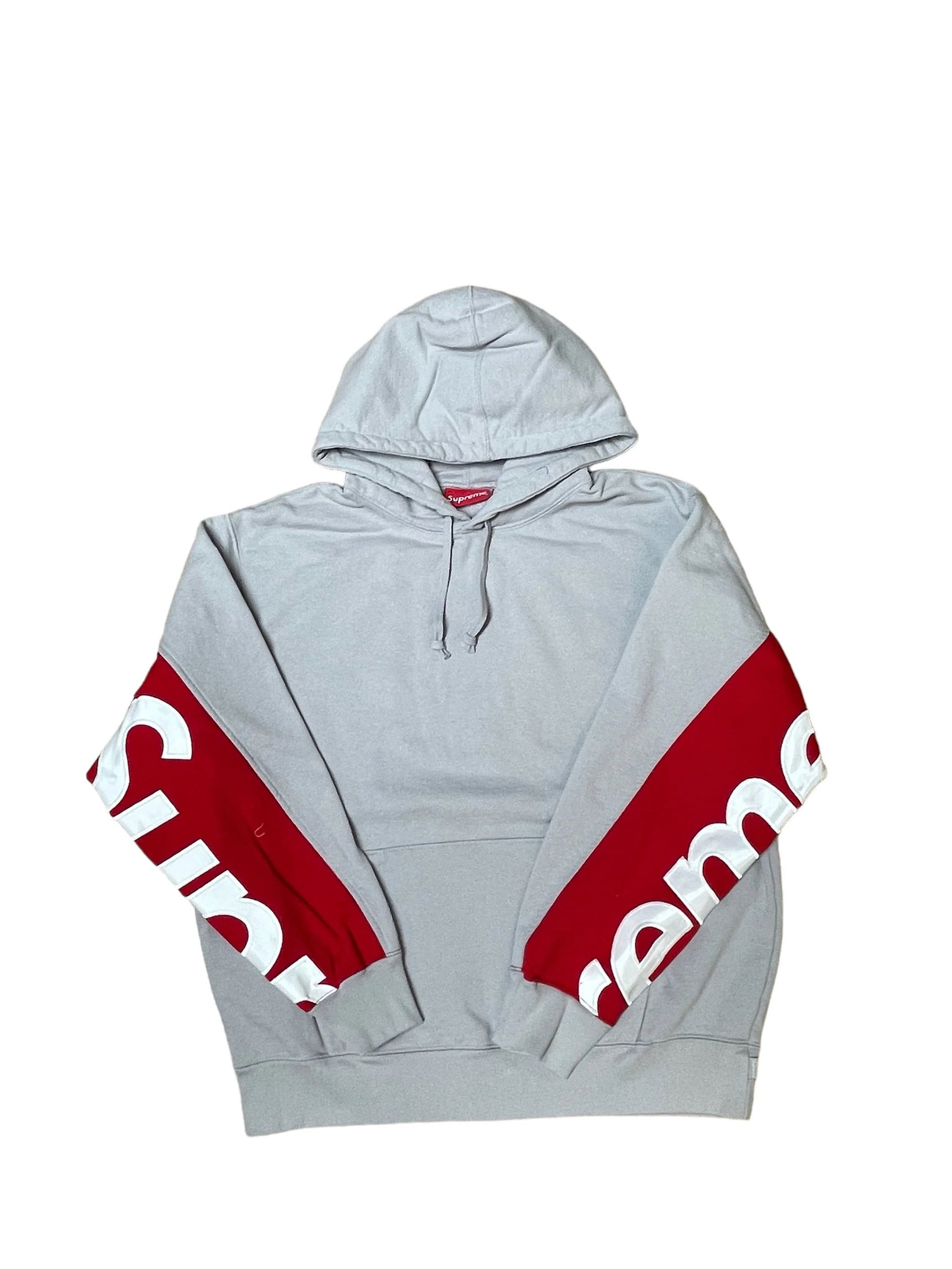 Supreme Cropped Logo Hoodie "Grey"