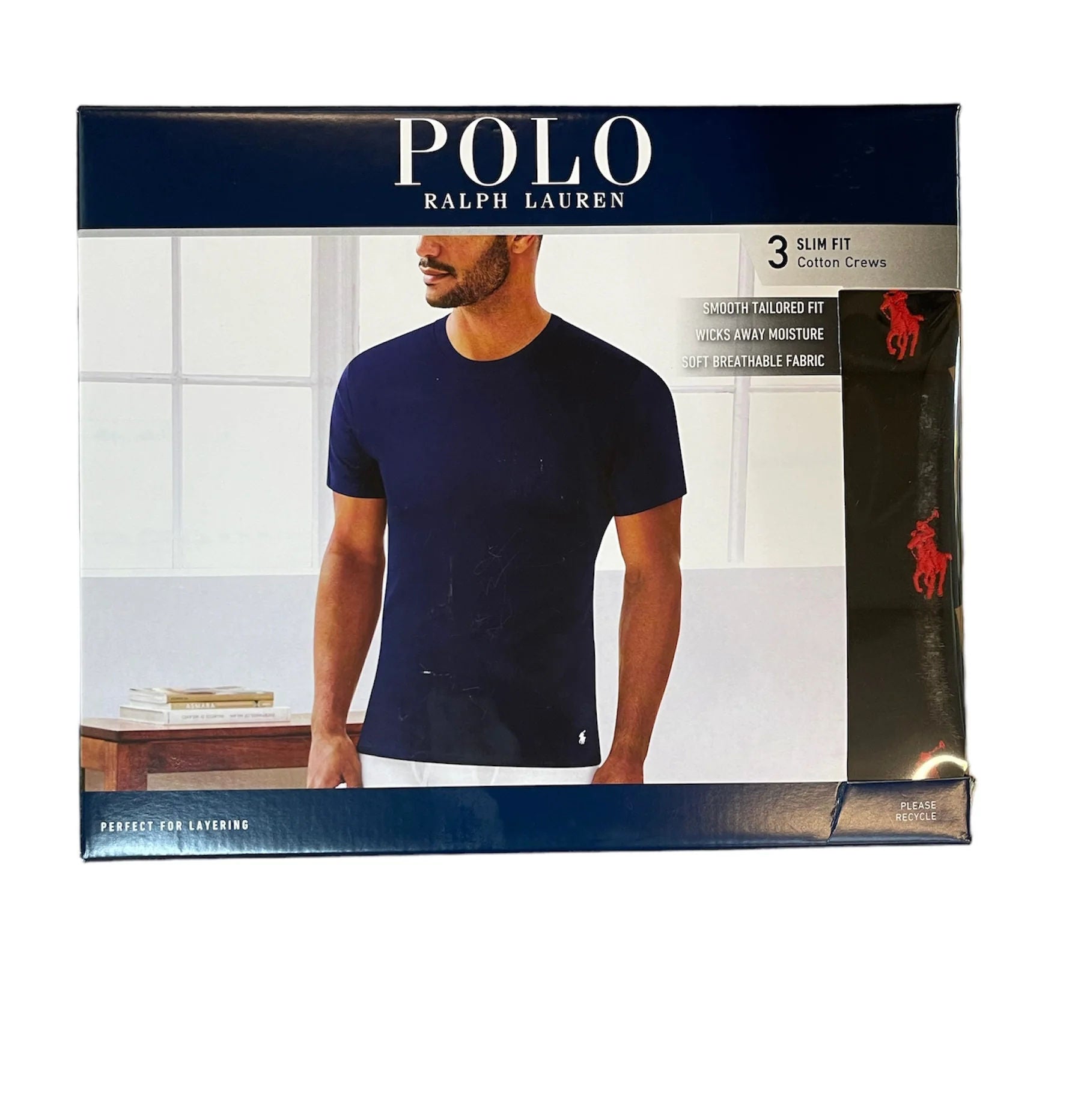 Polo Slim Fit Cotton Crew Tee's "Black"