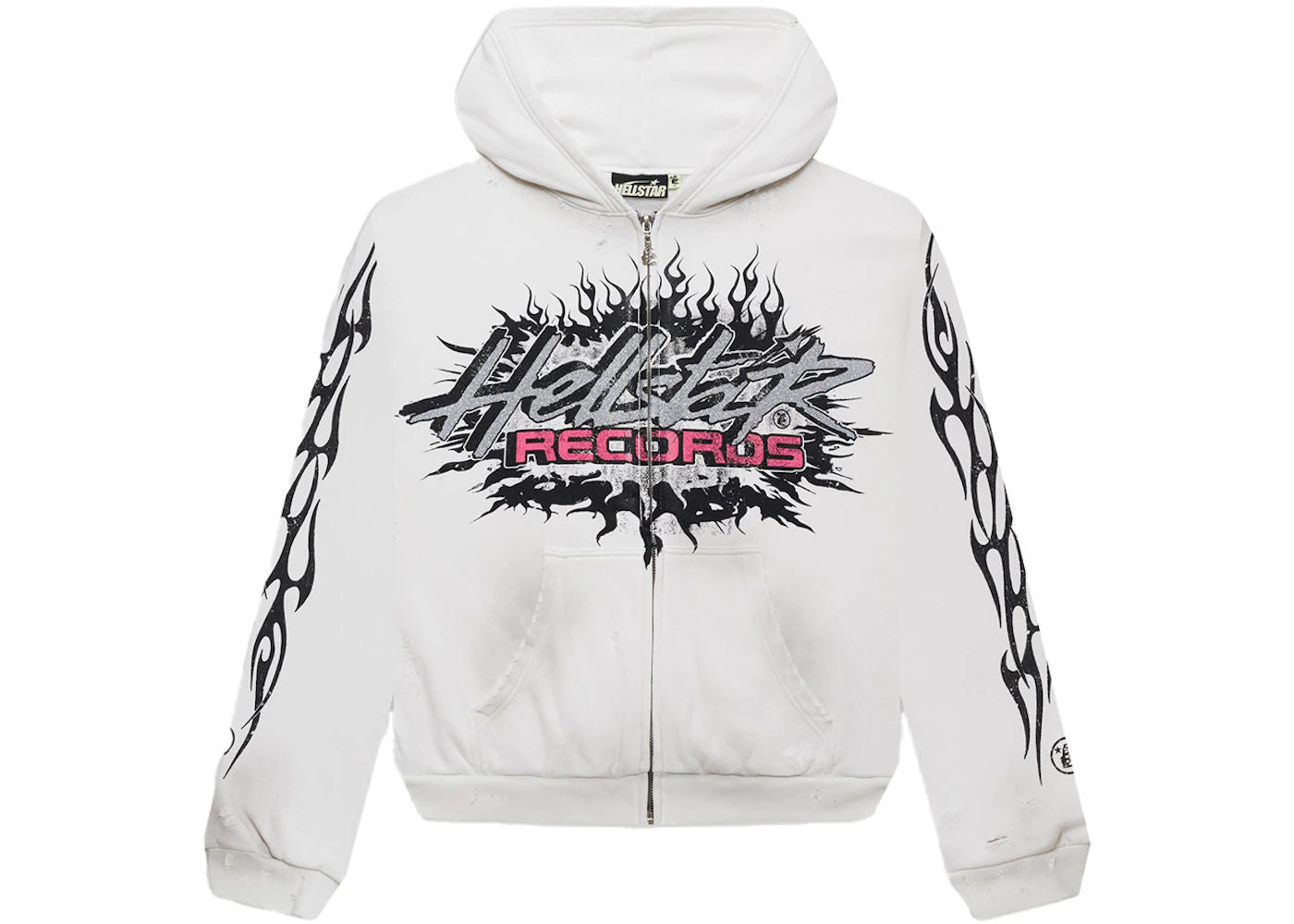 Hellstar Records Glitter Zip-Up White - Lightly Worn