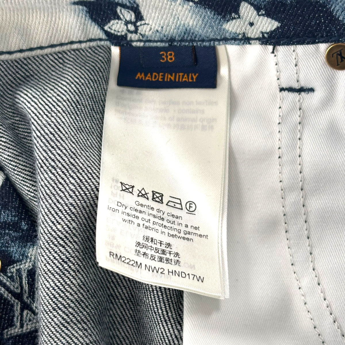 Louis Vuitton Bleached Bandana Monogram Denim Shorts Blue