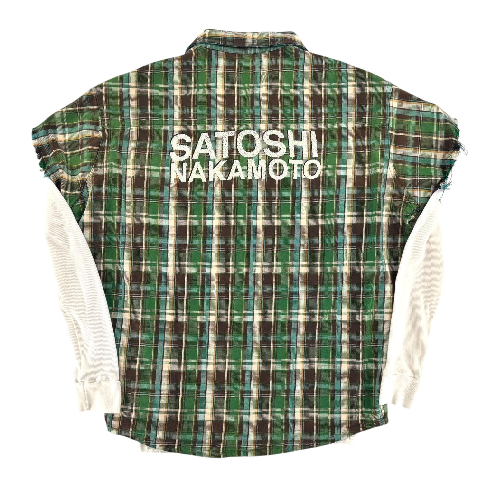 Satoshi Nakamoto Cutoff Flannel Green