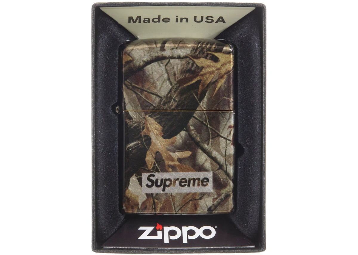 Supreme Camo Logo Zippo Realtree Hardwoods Camo
