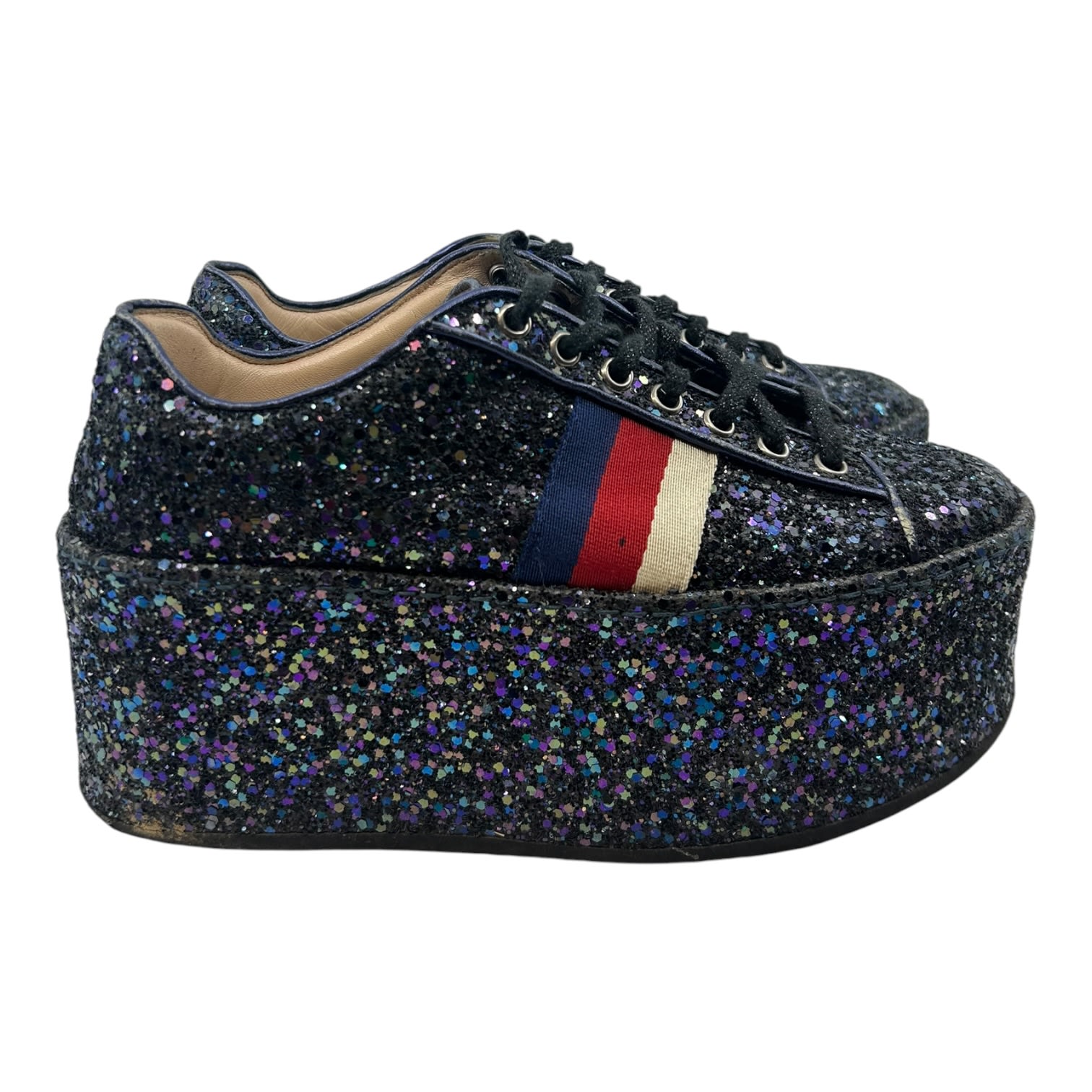 Gucci Peggy Glitter Platform Sneakers
