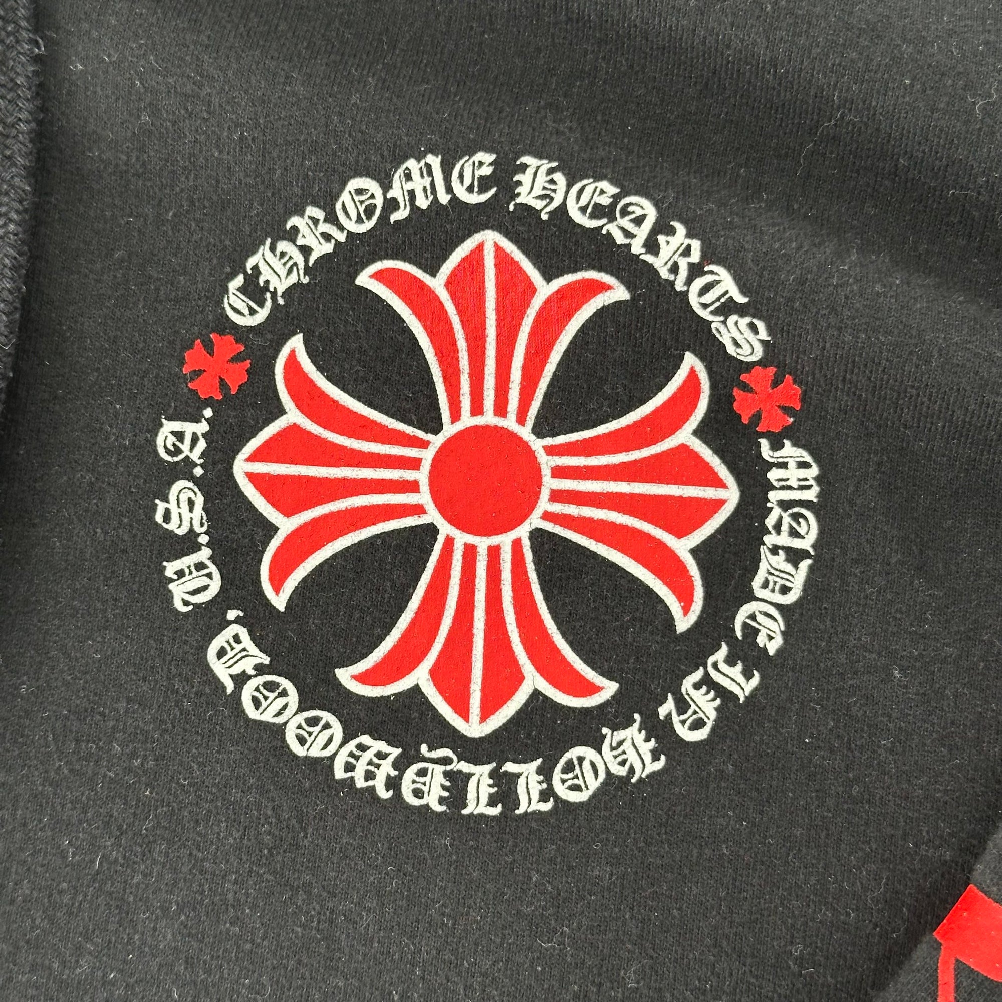 Chrome Hearts Made In Hollywood Plus Cross Zip Up Hoodie Black Red