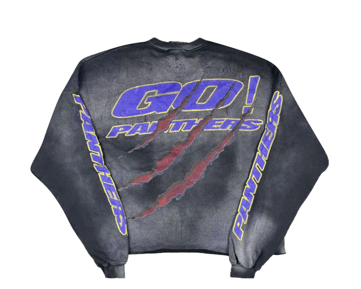 Hellstar Panther Crewneck Washed Grey