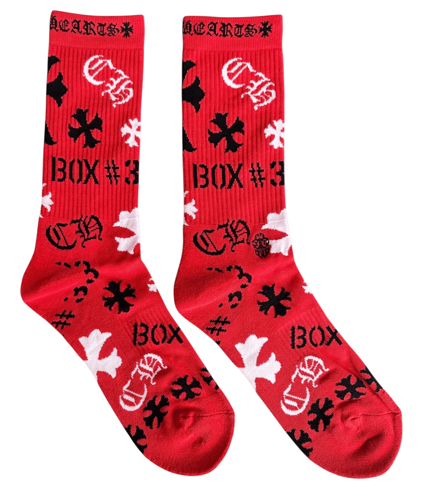 Chrome Hearts Single Stencil Sock Pair Red