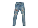 AMIRI Leather Stitch Logo Clay Indigo Jean Blue
