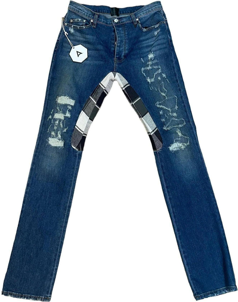 Alchemist Jeans "Dark Wash/Plaid Patch"